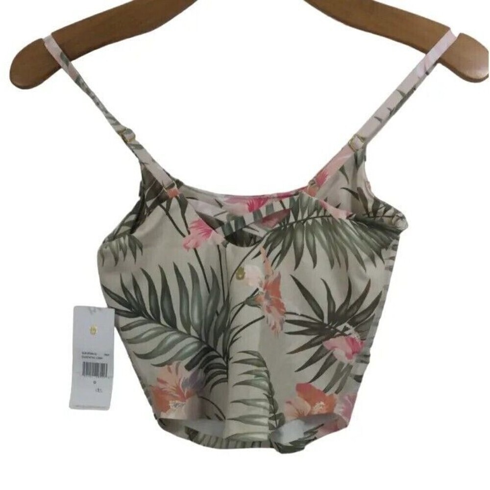Spiritual Gangster Essential Cami Floral Spaghetti Sleeve Crop Top Tank Multi S